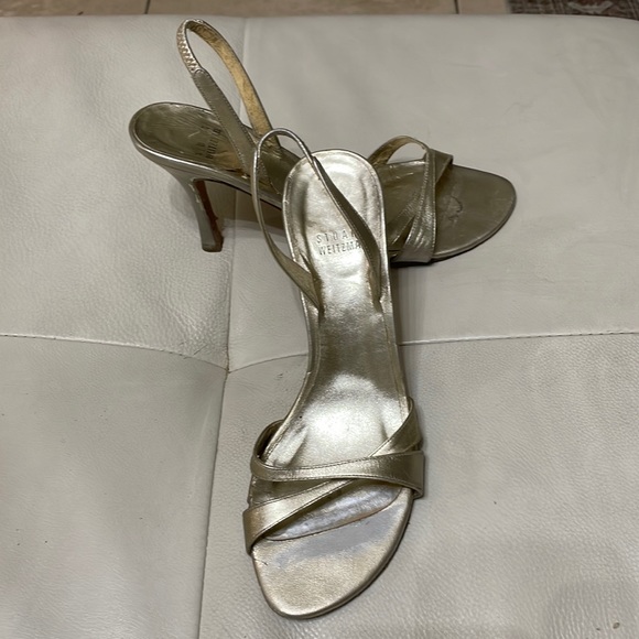 Stuart weitzman gold dressy sandals. - Picture 1 of 2
